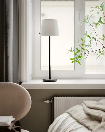 Lumi table lamp 68,5 cm - Matte black-white - By Rydéns