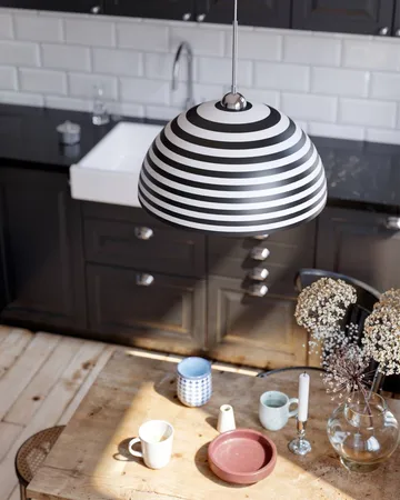 Stripe ceiling lamp - Black-white, Ø45 cm - By Rydéns