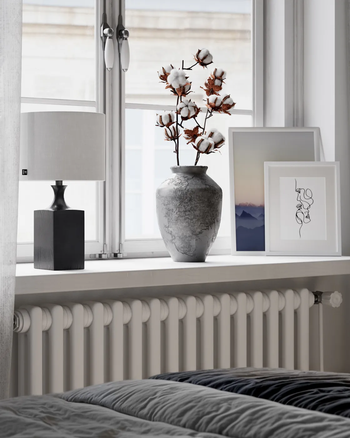 Woody table lamp 41 cm, Black-white By Rydéns