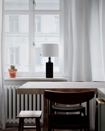 Woody table lamp 56 cm - Black-white - By Rydéns