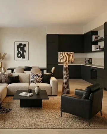 Zany Zebra floor lamp - Black-white, 144 cm - By Rydéns