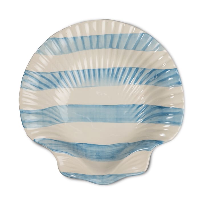 Armona stripe plate 23.5x23.5 cm - Light blue-white - Byon