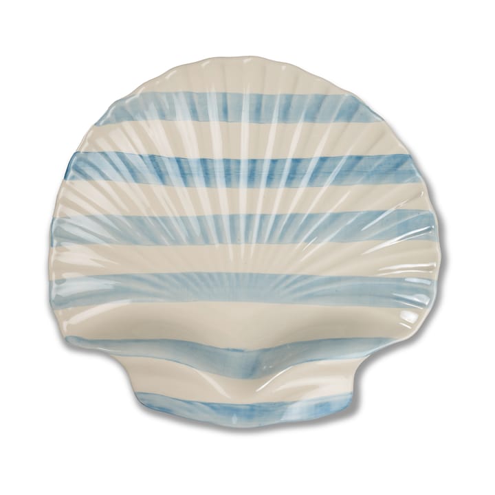 Armona stripe serving dish 32x32.5 cm - Light blue-white - Byon