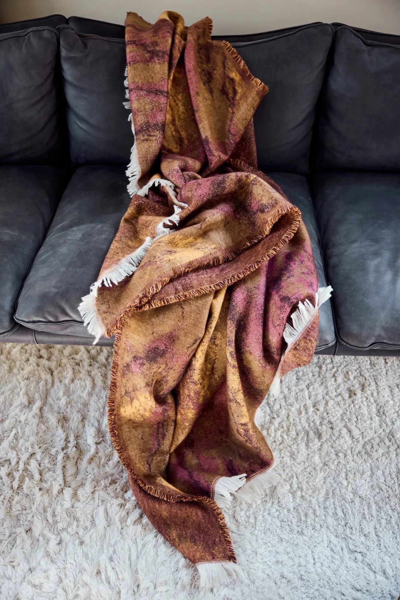 Blue blanket, Brown-beige-wine red, 130x170 cm Byon