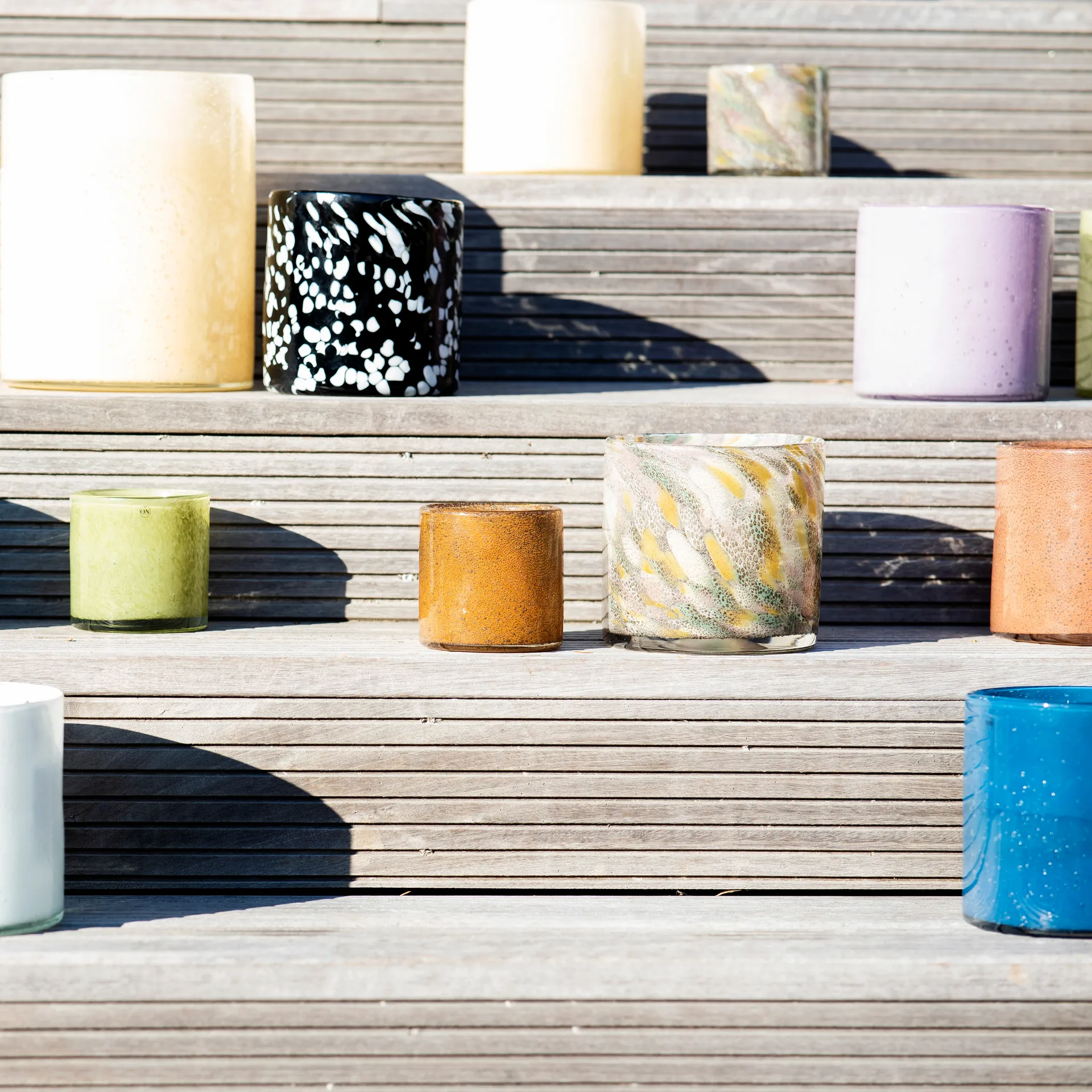 Calore tealight holder XS 10 cm, Multi (yellow-green-pink) Byon