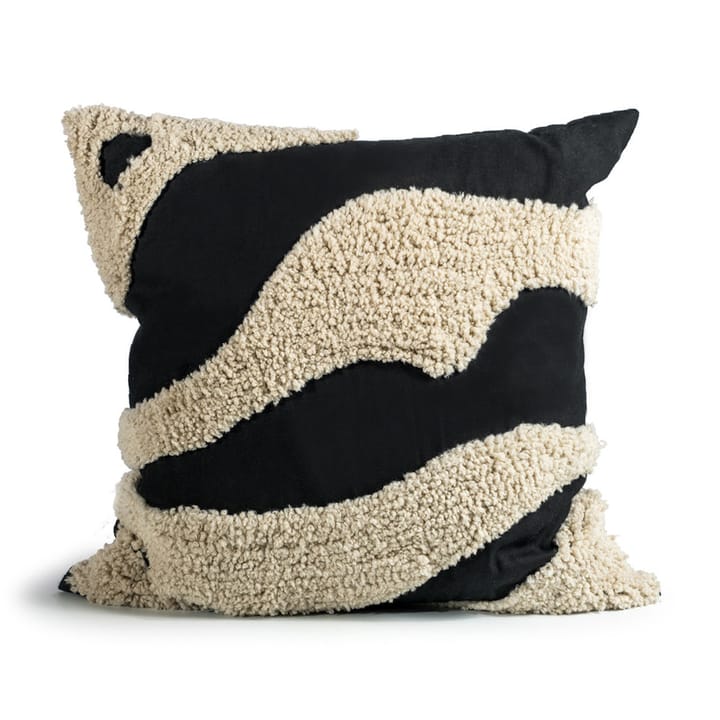 Fluffy cushion 50x50 cm, Black-beige Byon