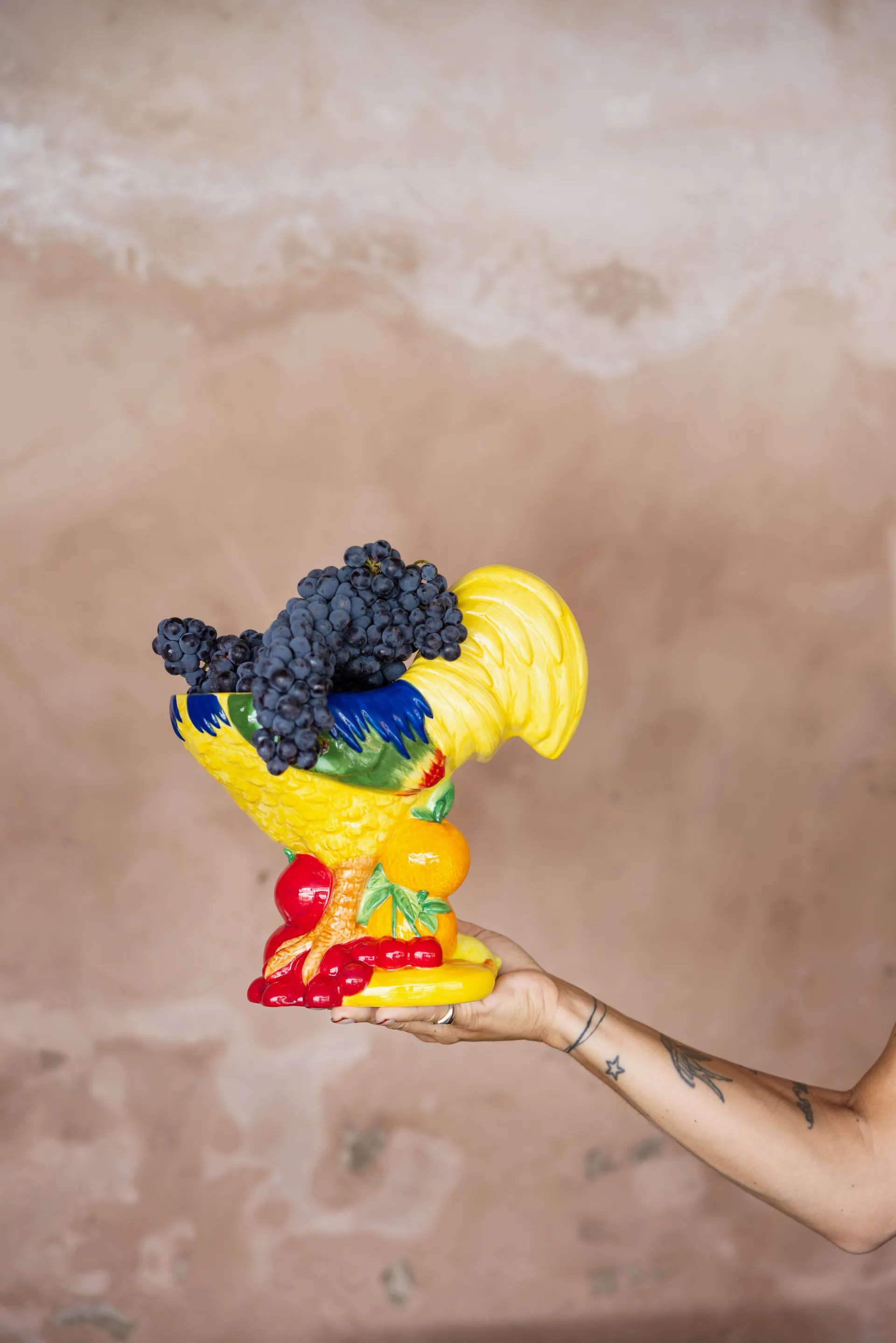 Fruity Rooster bowl, Yellow Byon