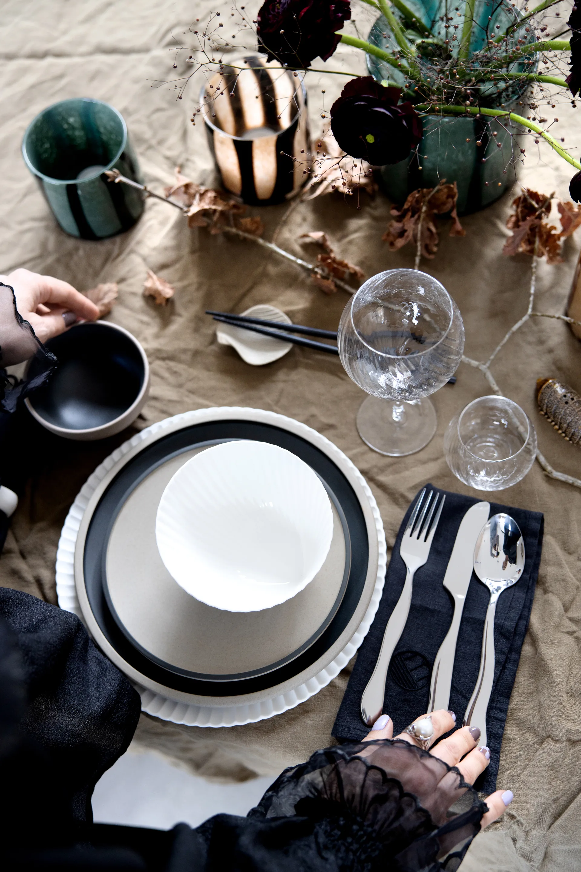 Fumiko chopstick holder 4-pack, Beige Byon