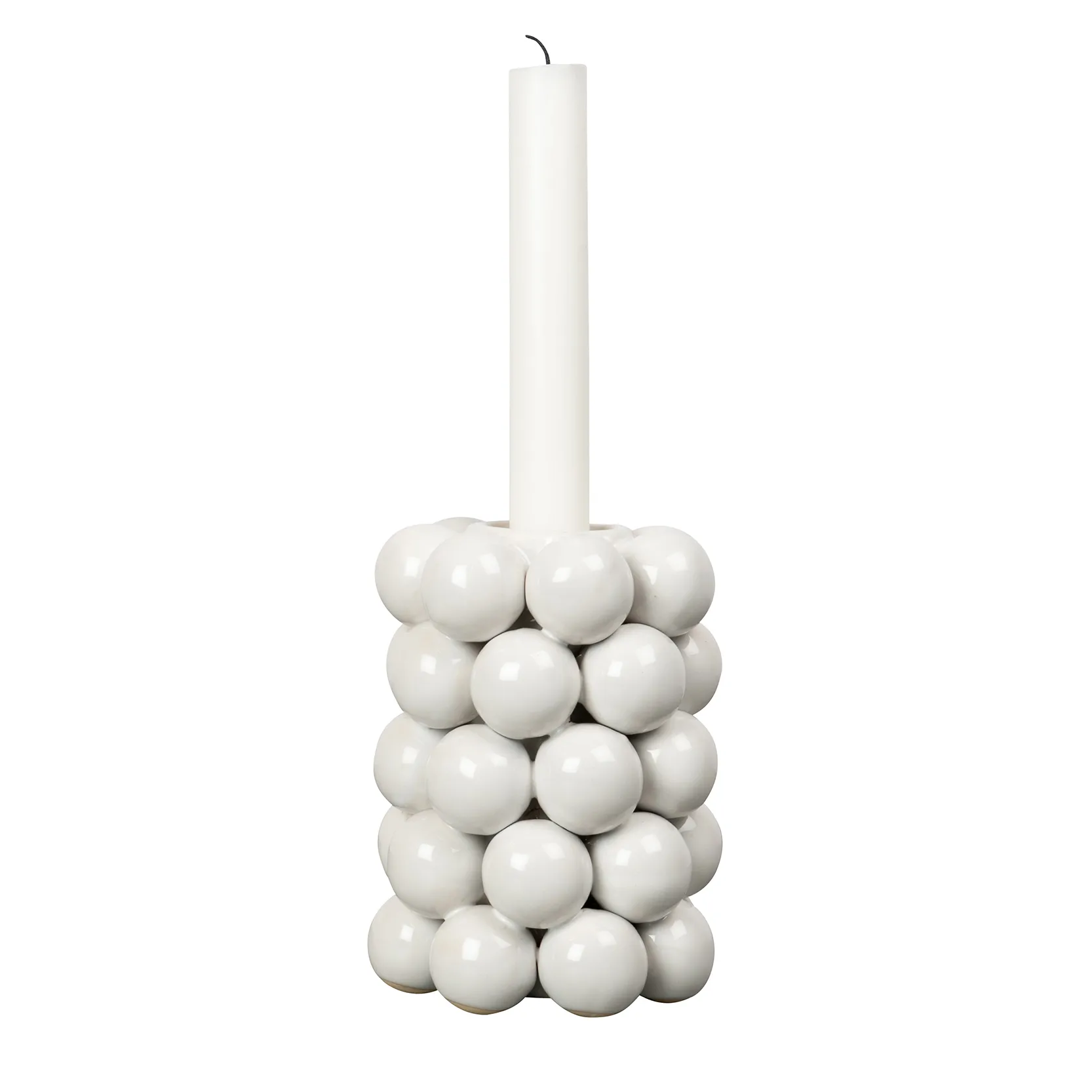 Globe candle sticks 13.5 cm, white Byon