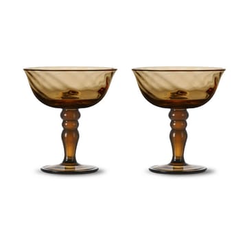 Opacity Italian champagne coupe 15 cl 2-pack - Brown - Byon