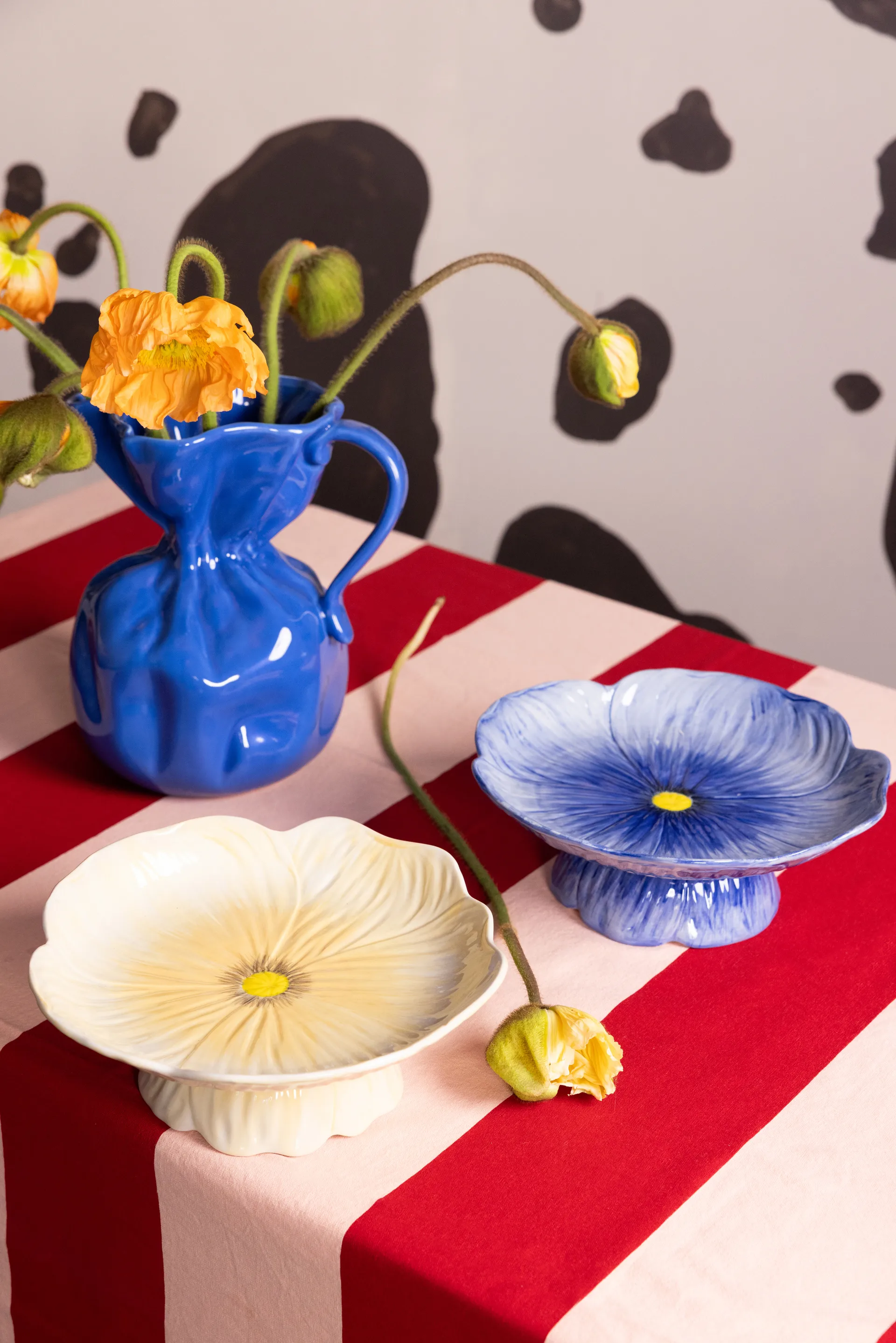 Poppy cake stand Ø26 cm, Beige Byon