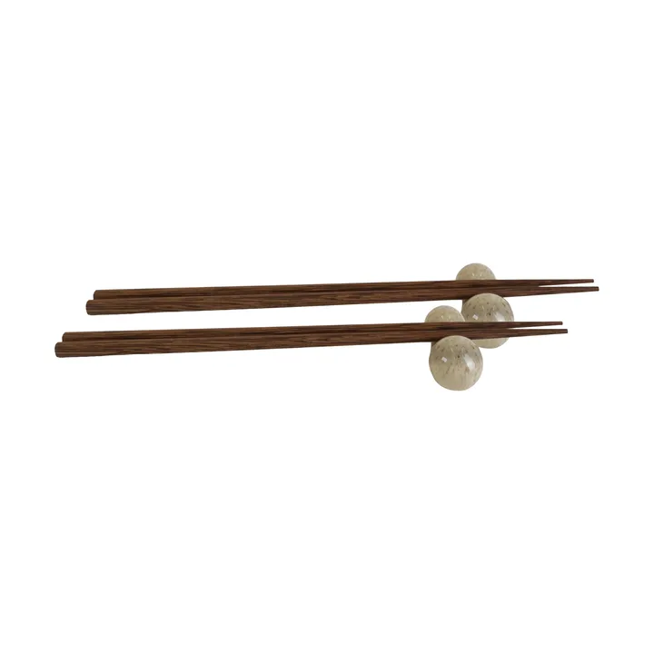 Porto chopsticks with holder 2-pack - Beige - Byon