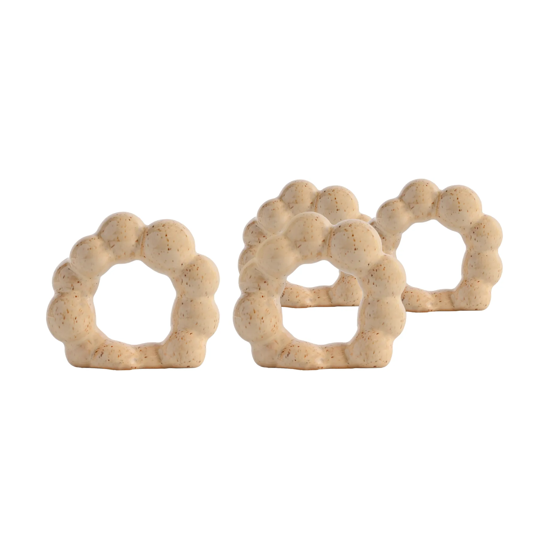 Porto napkin ring 4-pack, Beige Byon