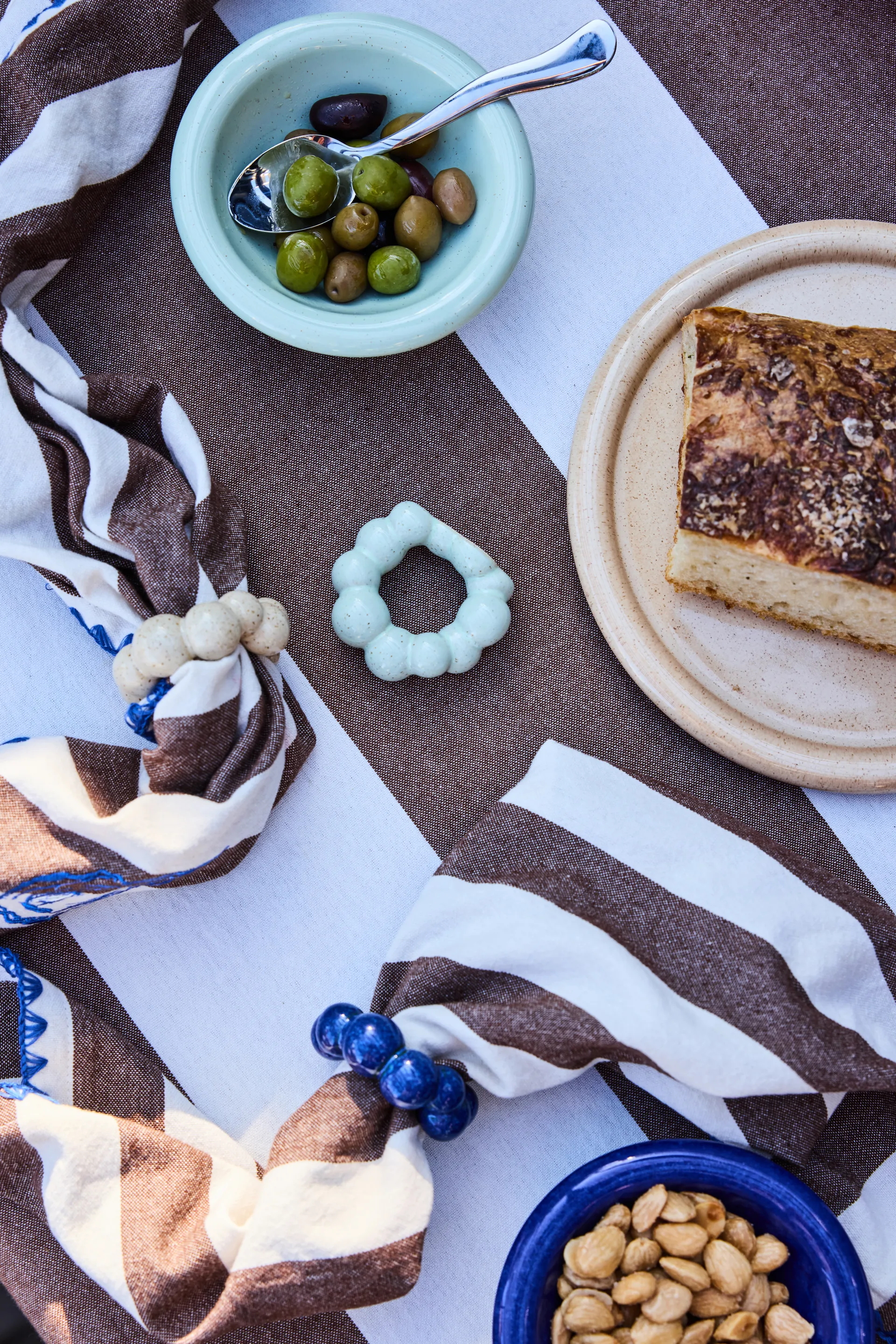 Porto napkin ring 4-pack, Blue Byon