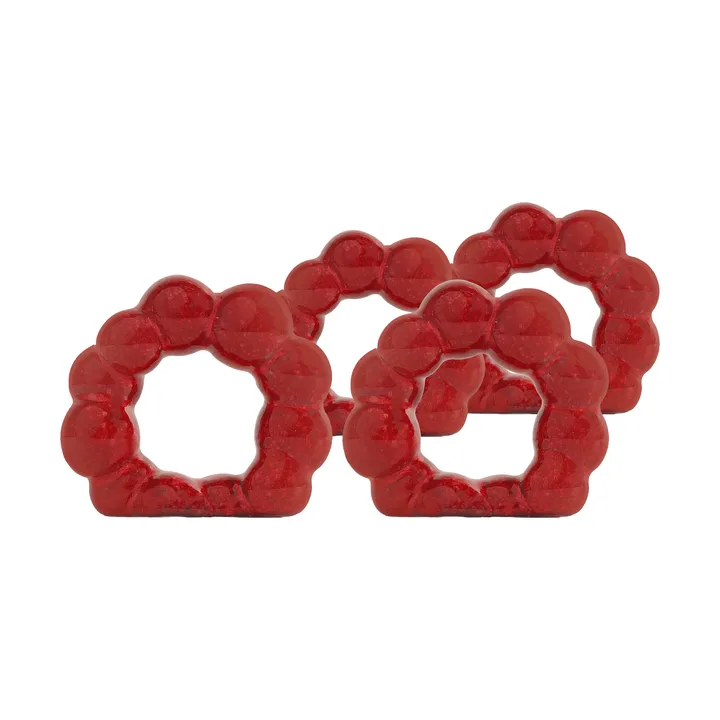 Porto napkin ring 4-pack - Red - Byon