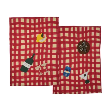 Sera kitchen towel 2-pack - Red, 50x70 cm - Byon