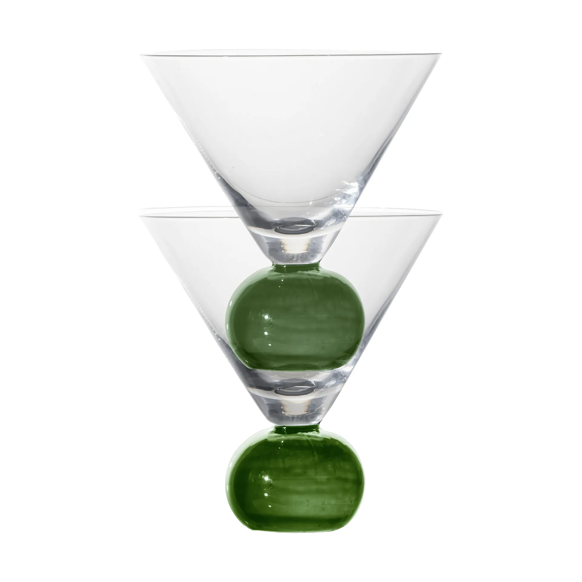 Spice glass 24 cl 2-pack, Clear-dark green Byon
