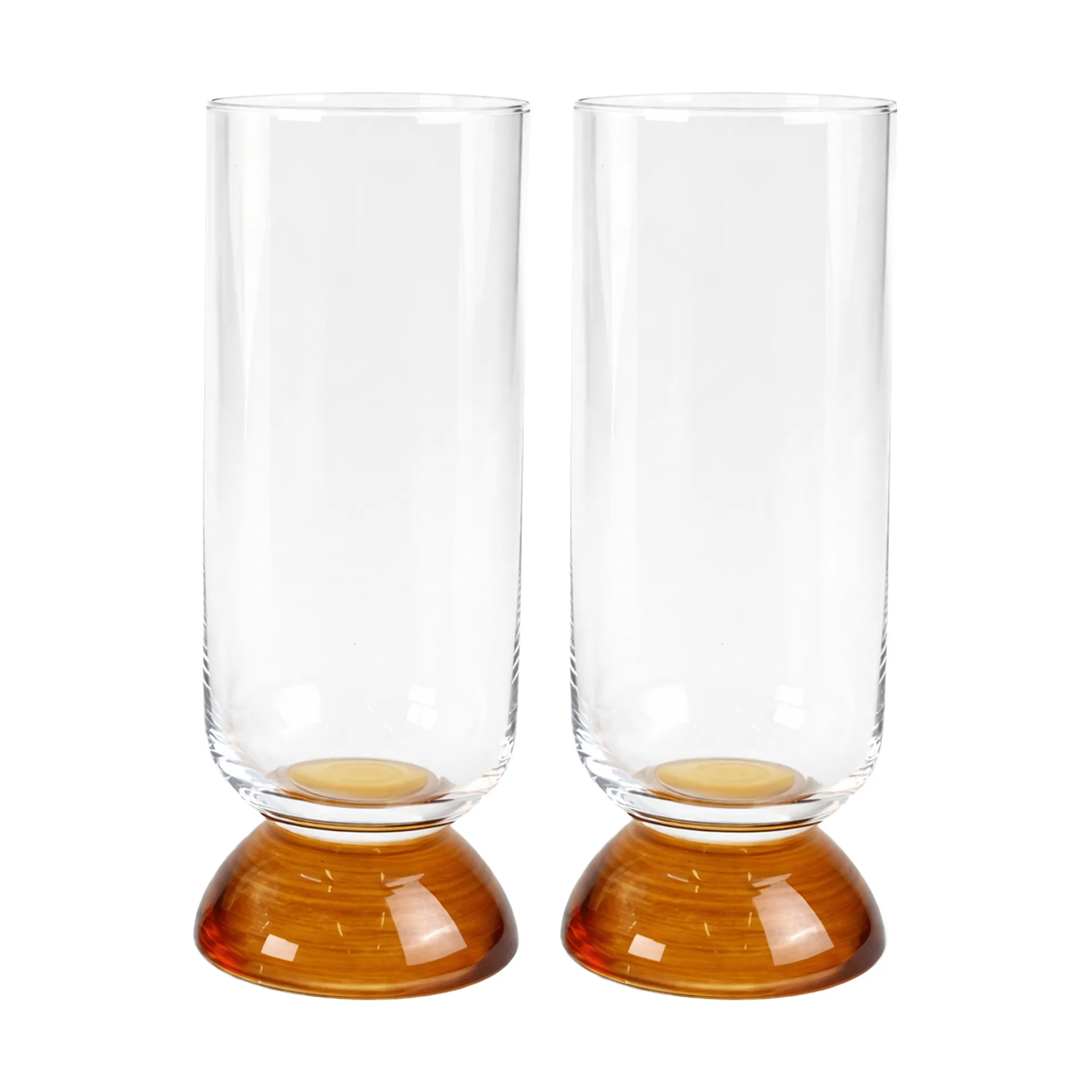 Spice tall drinking glass 38 cl 2-pack, Clear-amber Byon