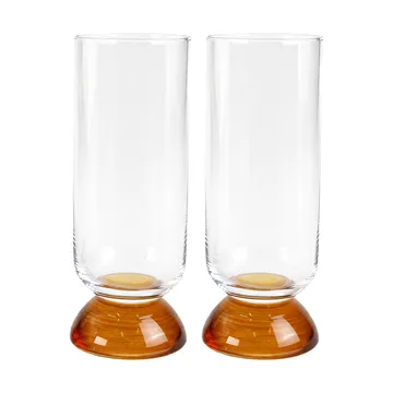 Spice tall drinking glass 38 cl 2-pack - Clear-amber - Byon