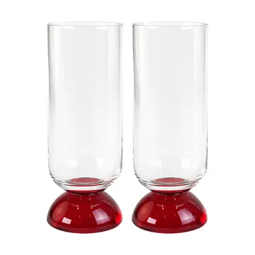 Spice tall drinking glass 38 cl 2-pack - Clear red - Byon