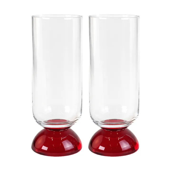 Spice tall drinking glass 38 cl 2-pack - Clear red - Byon