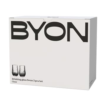 Swan drinking glass 2-pack - Clear - Byon