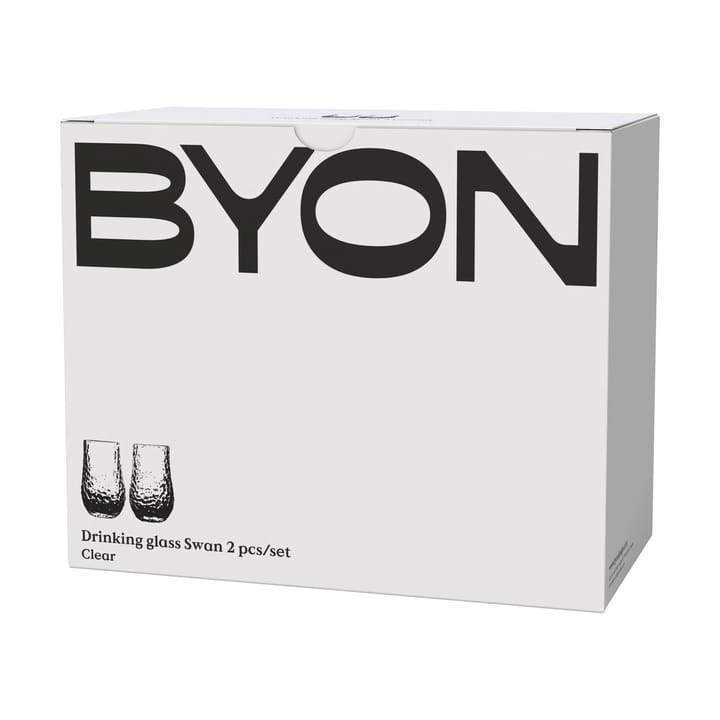 Swan drinking glass 2-pack, Clear Byon