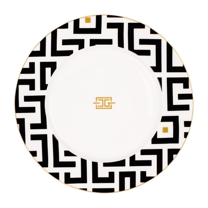 DECO plate Ø29 cm, White-black Carolina Gynning