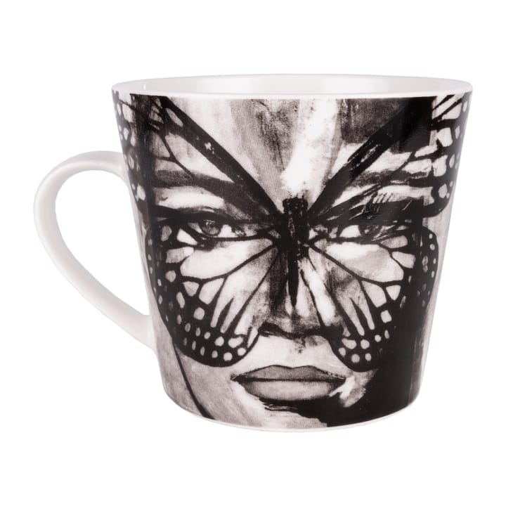 Golden Butterfly mug 40 cl, Black-white Carolina Gynning