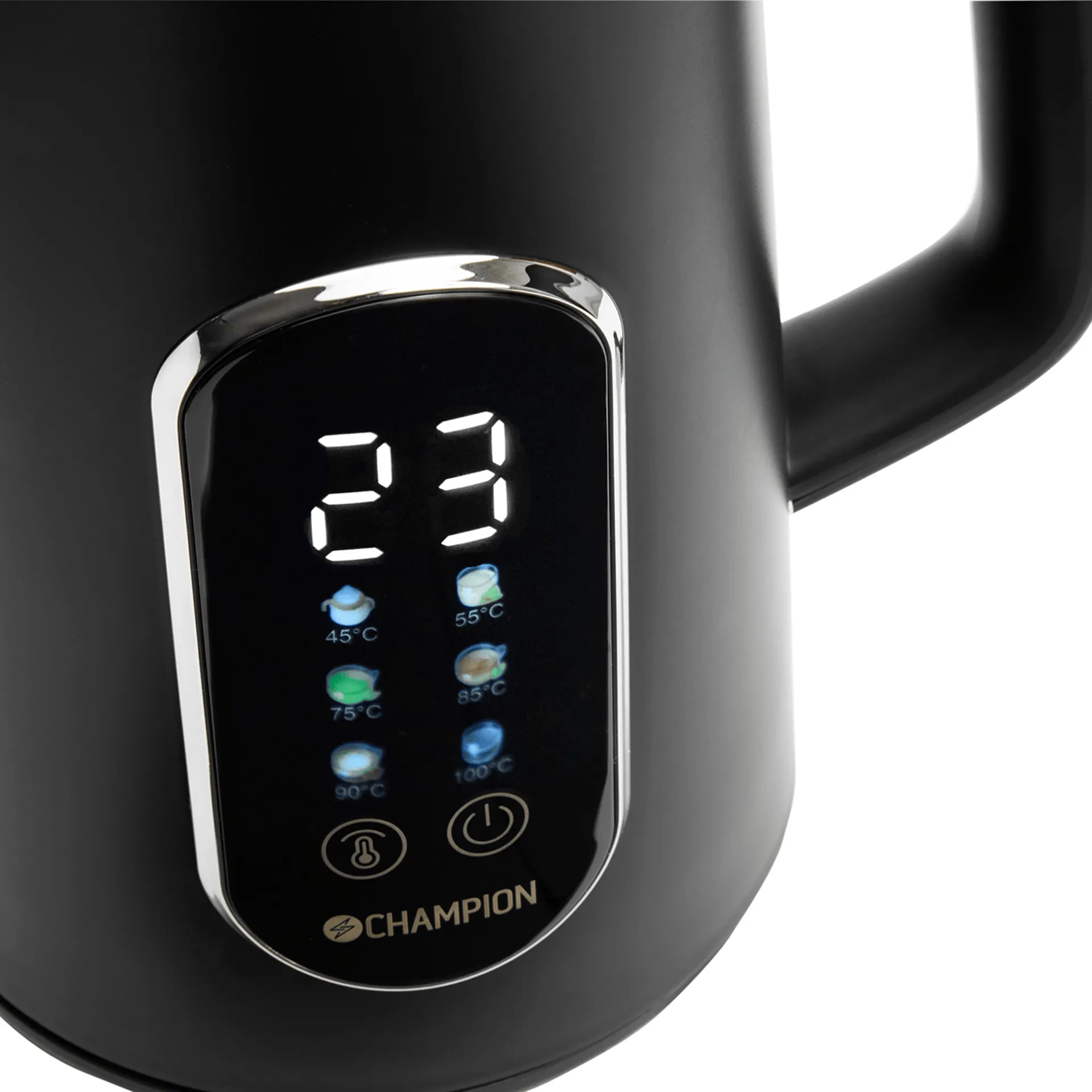 Champion Digital Temp kettle, Matt black, 1.7 l Champion
