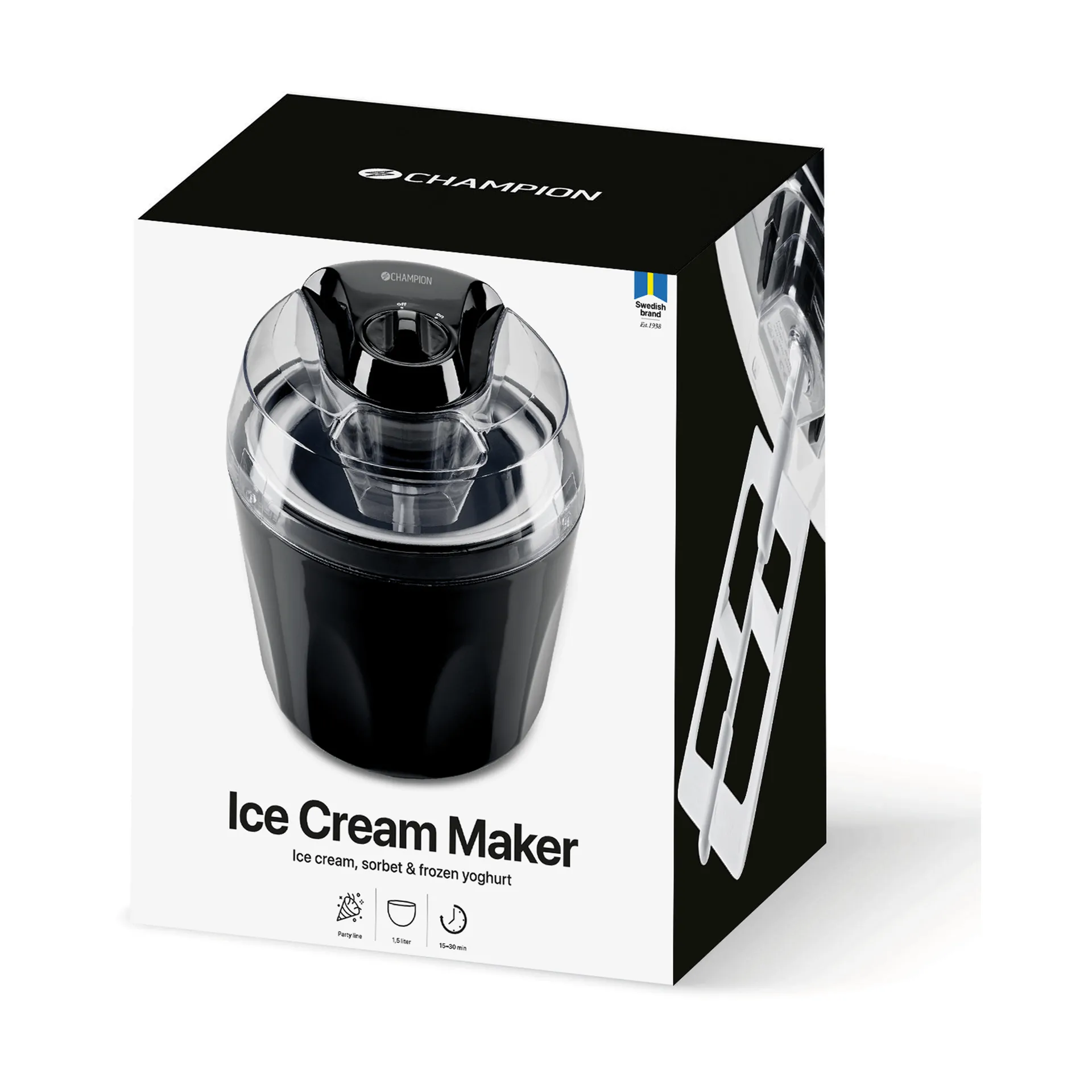 Champion ice cream maker, Black, 1.5 l Champion