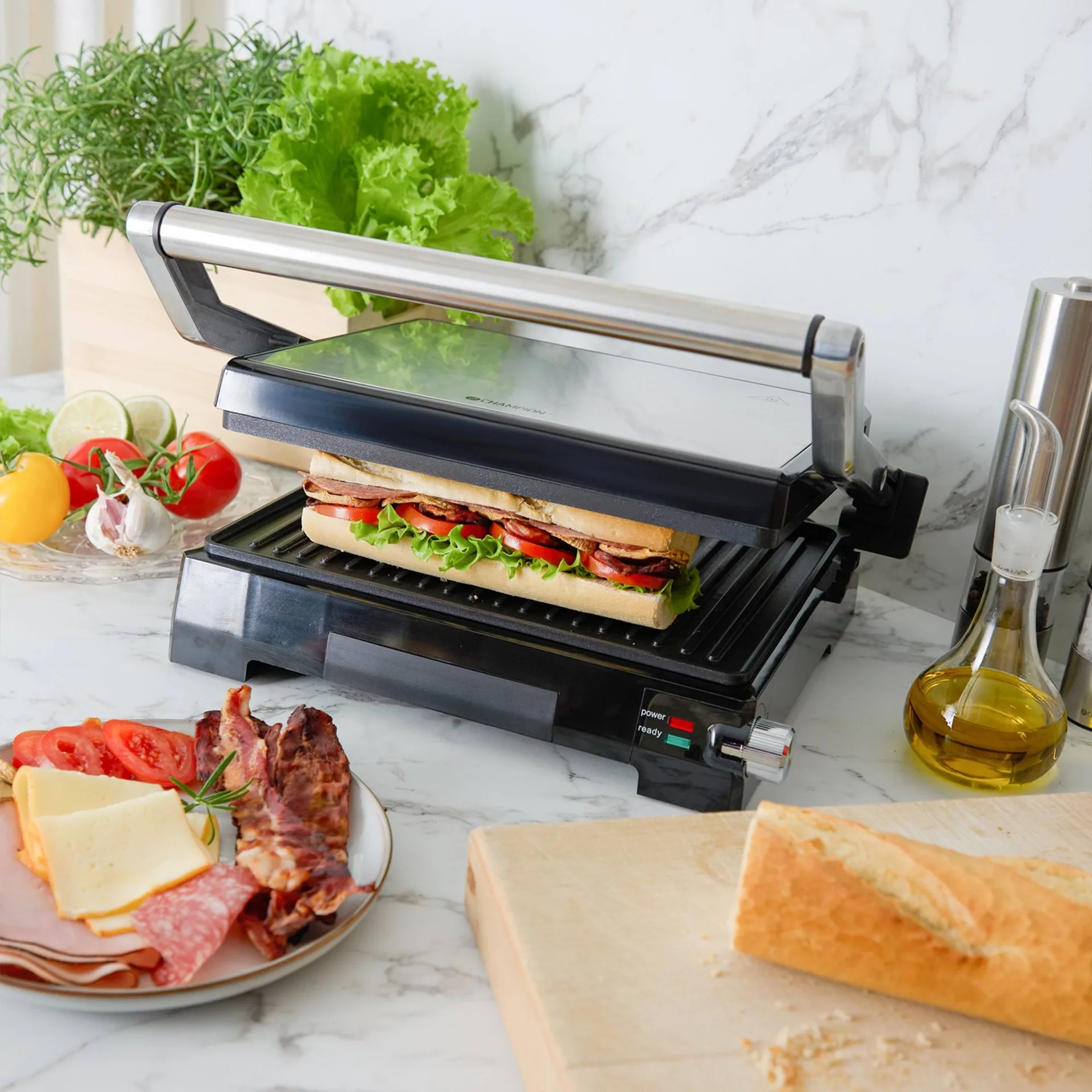 Champion Pro Health panini grill, Stainless steel Champion
