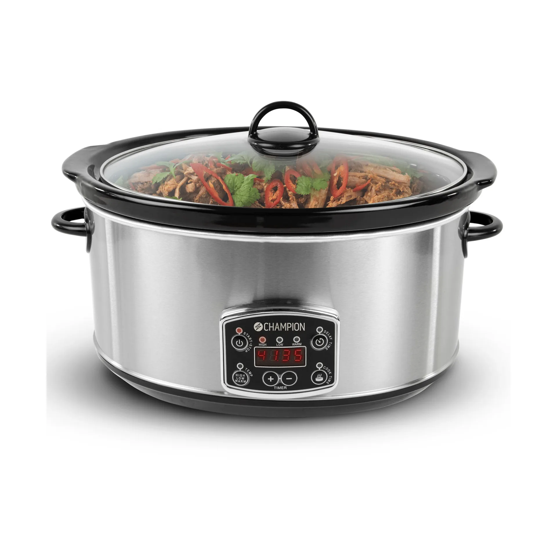 Champion slow cooker, Stainless steel, 6.5 l Champion