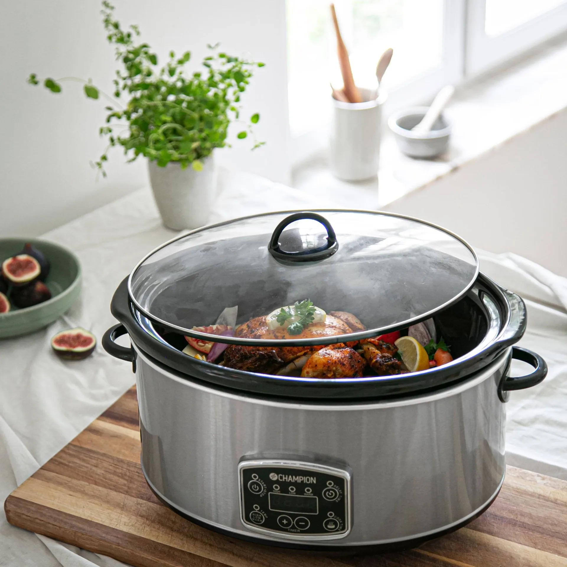 Champion slow cooker, Stainless steel, 6.5 l Champion