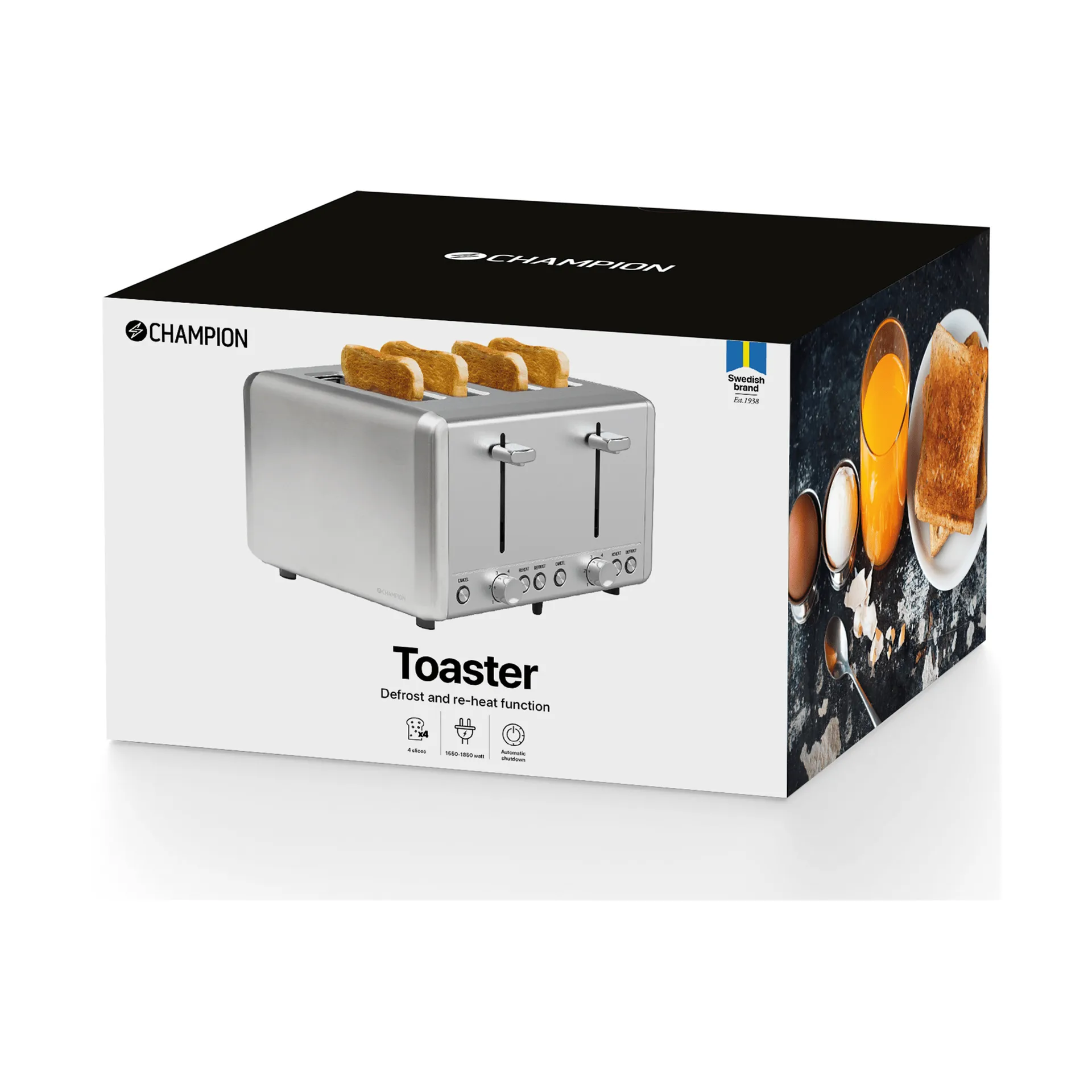 Champion toaster 4-slice, Stainless steel Champion