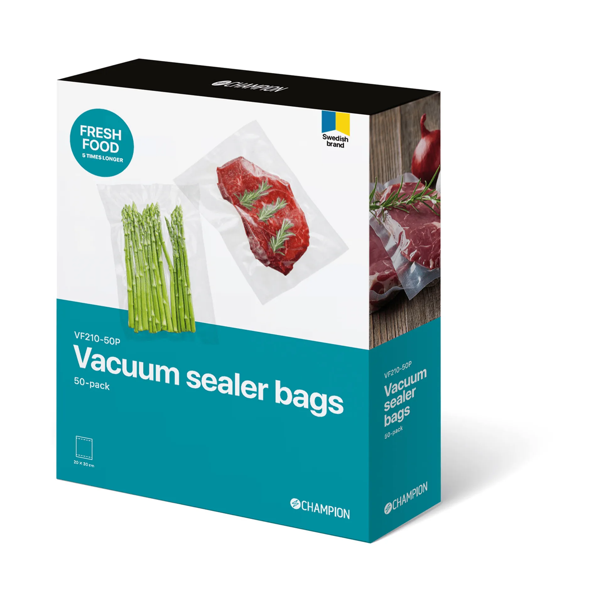 Champion vacuum bags 50-pack, Transparent, 20x30 cm Champion