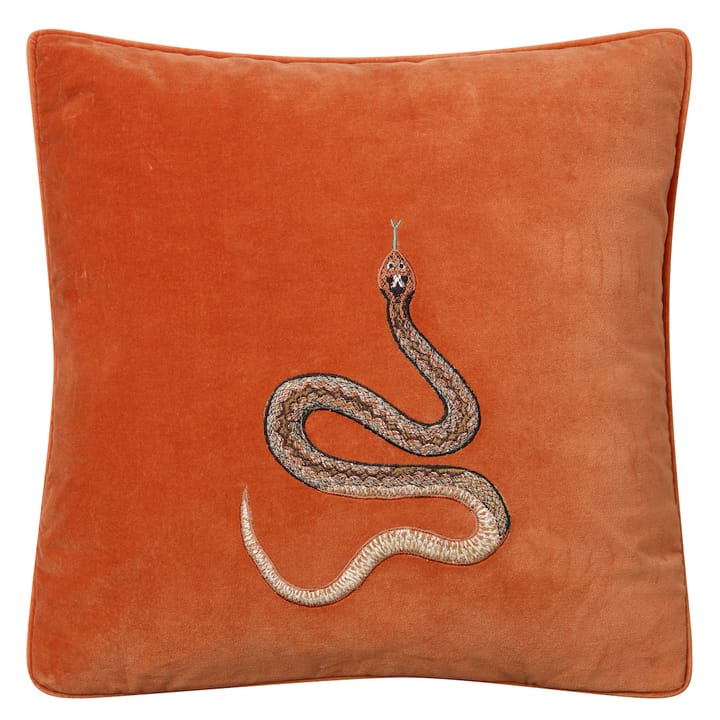Embroidered Cobra cushion cover 50x50 cm, Orange Chhatwal & Jonsson