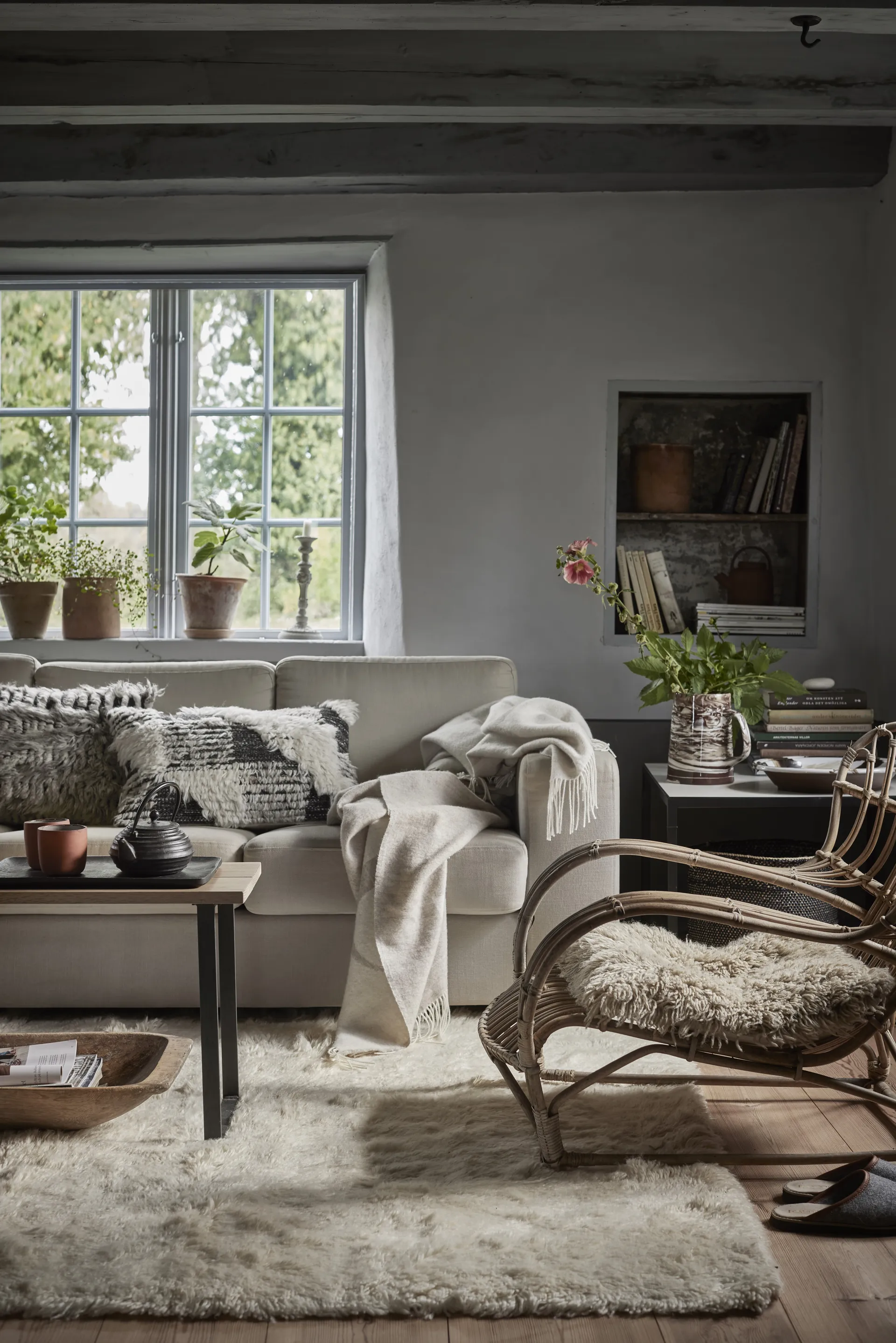 Cloudy wool rug 200x300 cm, Natural white Classic Collection