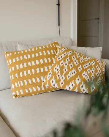 Ikat Diamond cushion cover 50x50 cm - Yellow - Classic Collection
