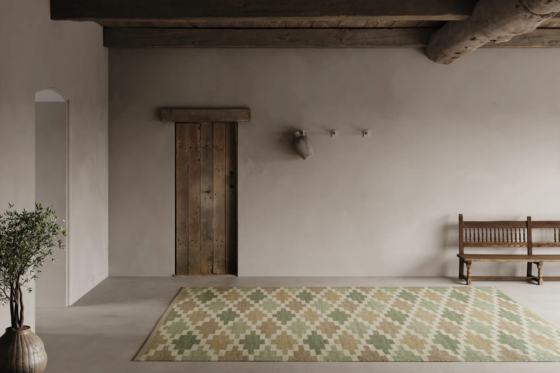 Korsnäs rug, Green beige, 250x350 cm Classic Collection