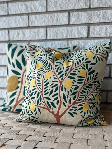 Lemon garden cushion cover 50x50 cm - Dark green - Classic Collection