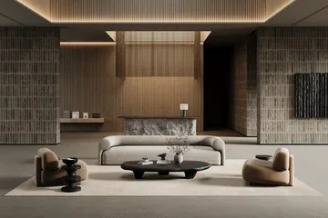 Lobby rug with overlock stitching - Off-white, 140x200 cm - Classic Collection