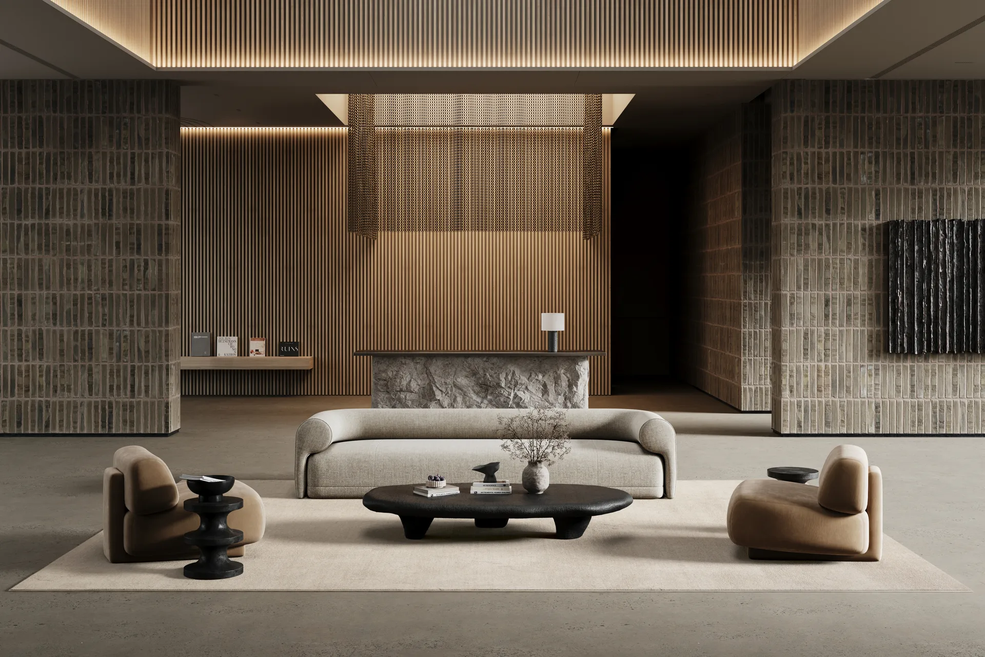 Lobby rug with overlock stitching, Off-white, 400x400 cm Classic Collection