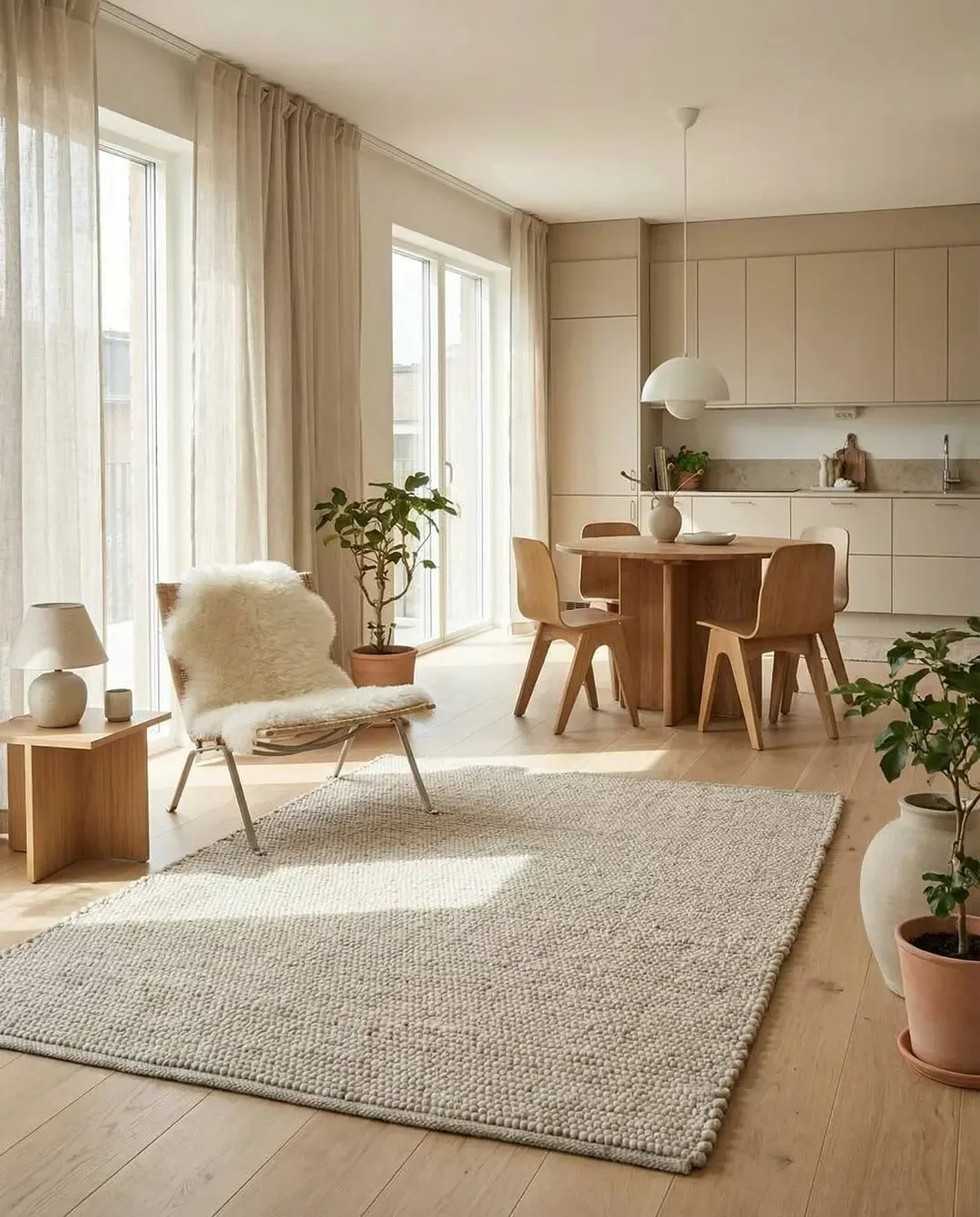 Merino wool rug, Oat, 250x350 cm Classic Collection
