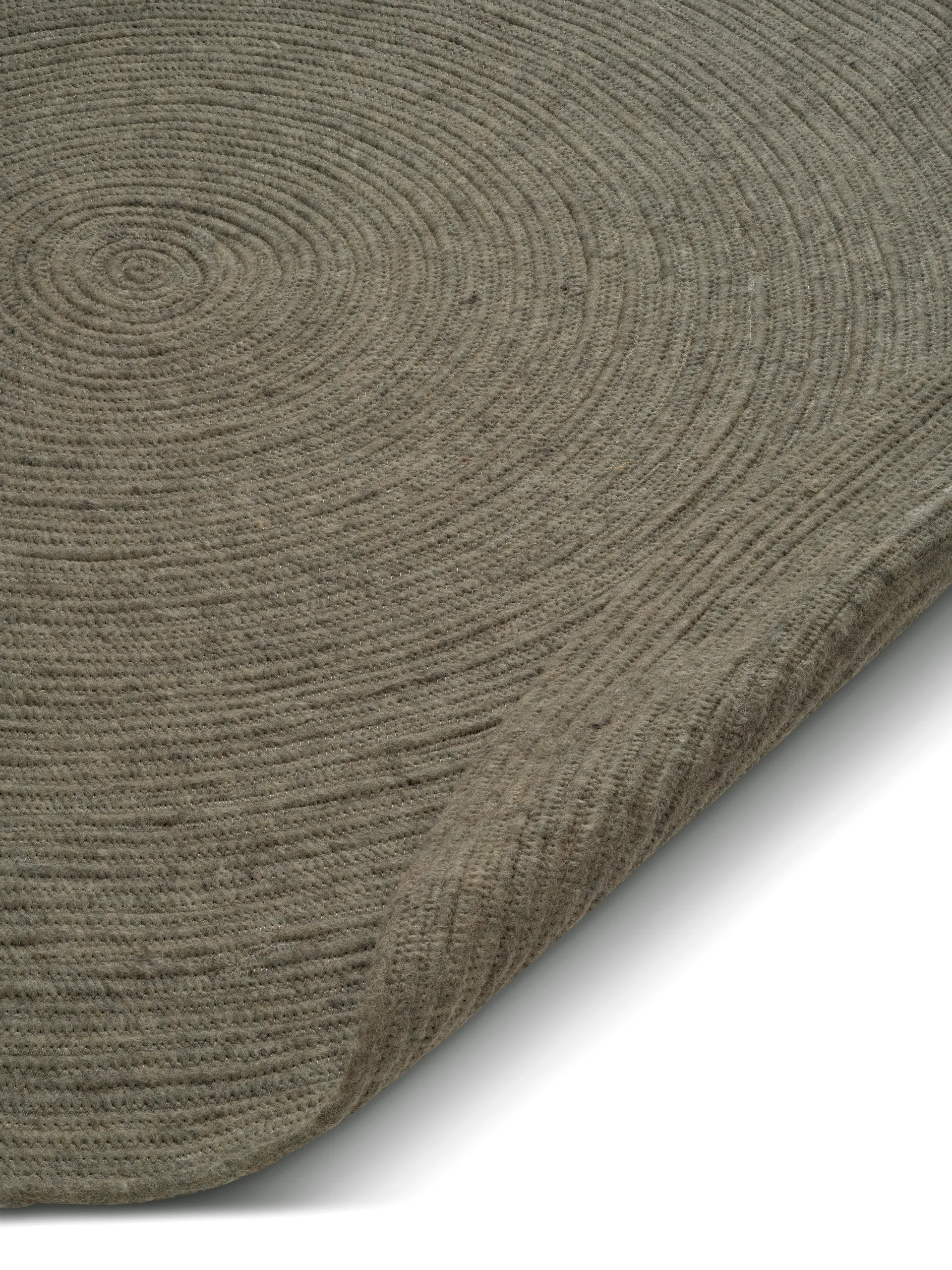 Merino wool rug round Ø240 cm, Dark green Classic Collection