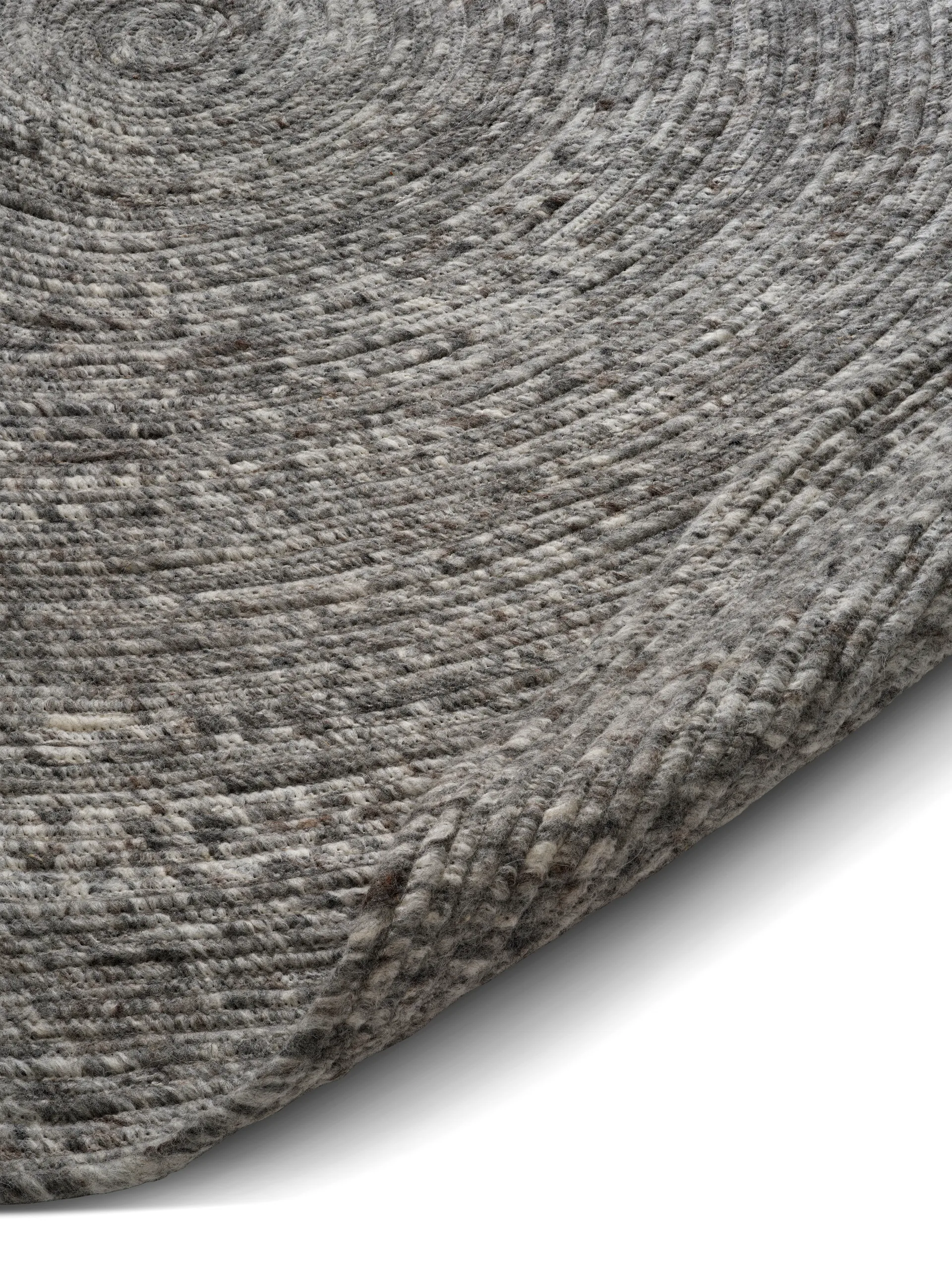 Merino wool rug round Ø240 cm, Grey Classic Collection