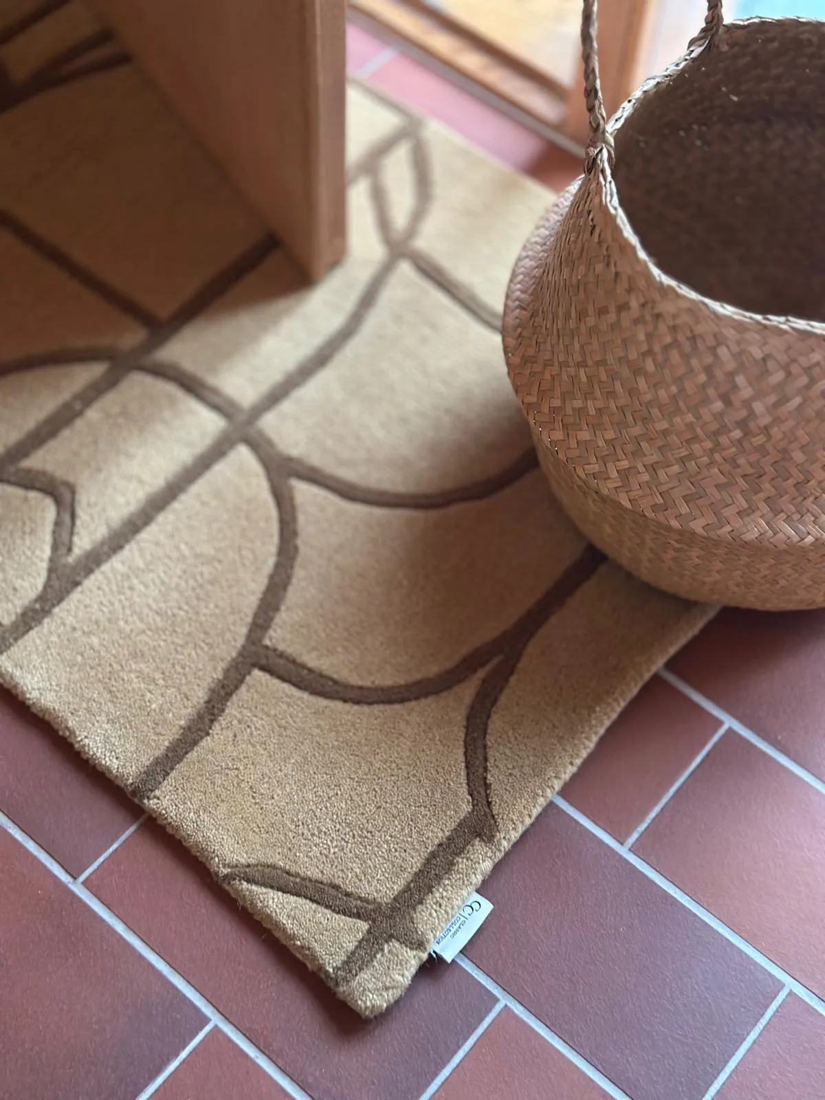 Modern Abstract doormat 60x90 cm, Mustard Classic Collection