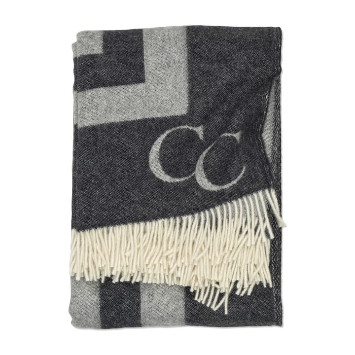Monogram wool throw 130x200 cm, black Classic Collection