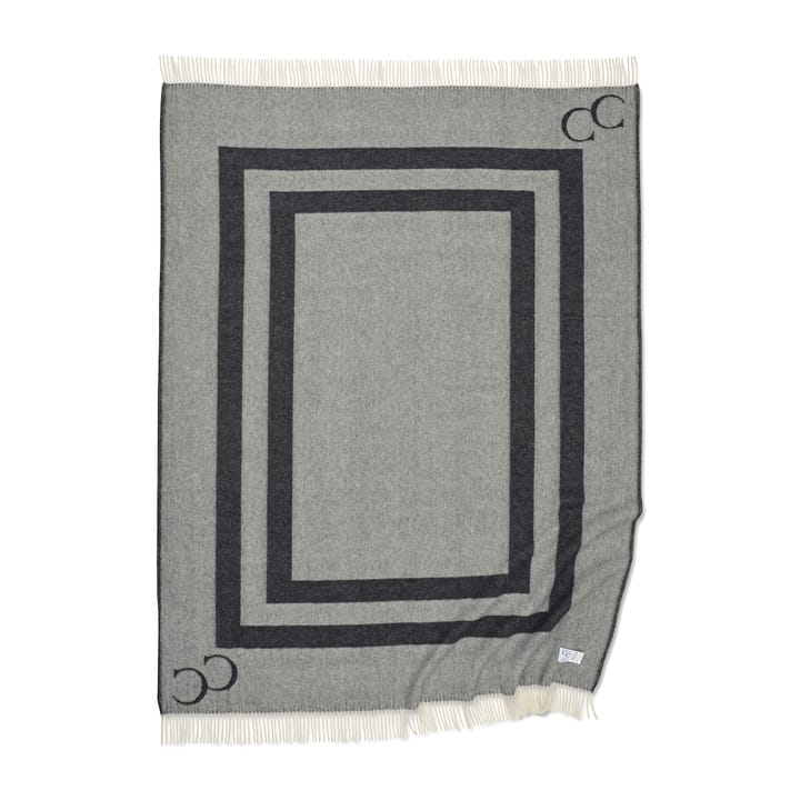 Monogram wool throw 130x200 cm, black Classic Collection