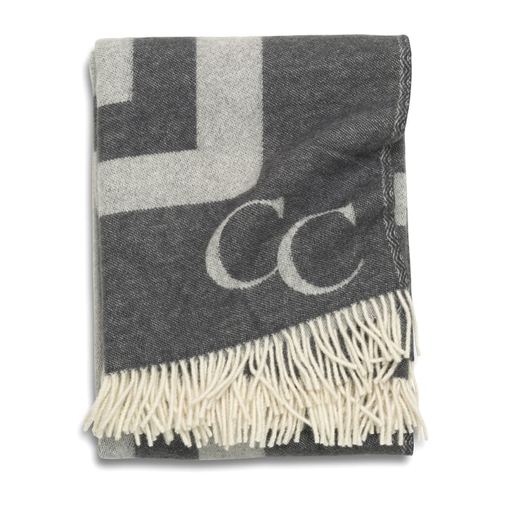 Monogram wool throw 130x200 cm, iron gate Classic Collection